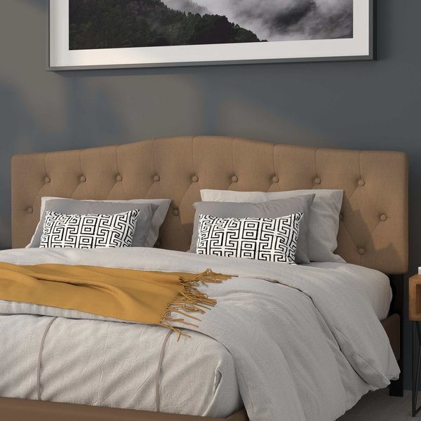 Flash Furniture King, Cambridge Headboard, Brown Fabric HG-HB1708-K-DBR-GG